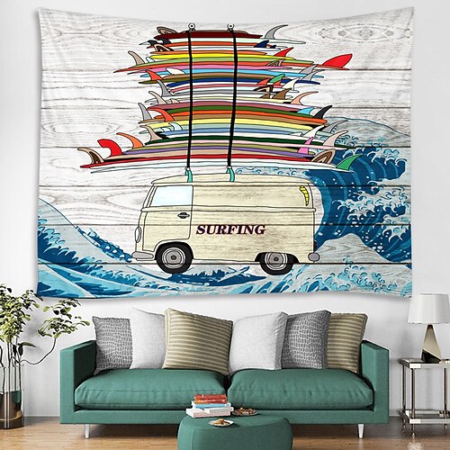 

Cartoon style Wall Tapestry Art Decor Blanket Curtain Hanging Home Bedroom Living Room Decoration and Modern and Beach Theme