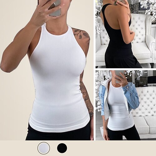 Women's Plain Daily Club Tank Top Sleeveless Round Neck Basic Essential Sexy Tops White Black S / Hand wash
Women's Plain Daily Club Tank Top Sleeveless Round Neck Basic Essential Sexy Tops White Black S / Hand wash