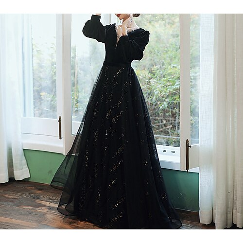 A-Line Bridesmaid Dress Jewel Neck Long Sleeve Elegant Floor Length Tulle / Velvet with Sequin / Bandage 2022 / Open Back
A-Line Bridesmaid Dress Jewel Neck Long Sleeve Elegant Floor Length Tulle / Velvet with Sequin / Bandage 2022 / Open Back
