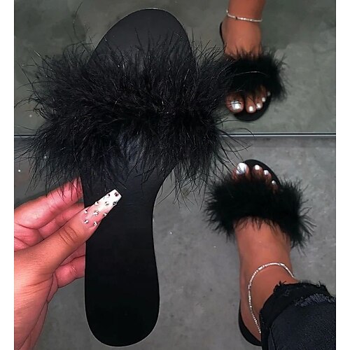 Women's Sandals Feather Flat Heel Open Toe Microfiber Loafer Almond Green Black
Women's Sandals Feather Flat Heel Open Toe Microfiber Loafer Almond Green Black