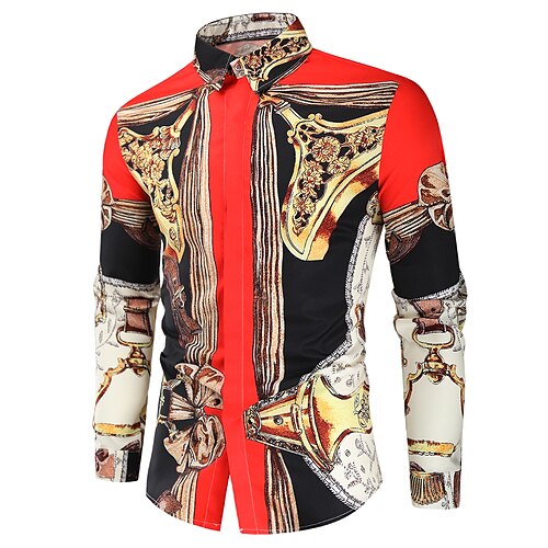 Men's Shirt Geometric Chains Print Classic Collar Party Casual Print Long Sleeve Tops Ethnic Style Casual Red
Men's Shirt Geometric Chains Print Classic Collar Party Casual Print Long Sleeve Tops Ethnic Style Casual Red