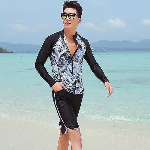 Men's Rashguard Swimsuit Spandex Swimwear Bathing Suit UV Sun Protection UPF50 Breathable Long Sleeve 3-Piece - Swimming Surfing Water Sports Floral / Botanical Autumn / Fall Spring Summer
Men's Rashguard Swimsuit Spandex Swimwear Bathing Suit UV Sun Protection UPF50 Breathable Long Sleeve 3-Piece - Swimming Surfing Water Sports Floral / Botanical Autumn / Fall Spring Summer