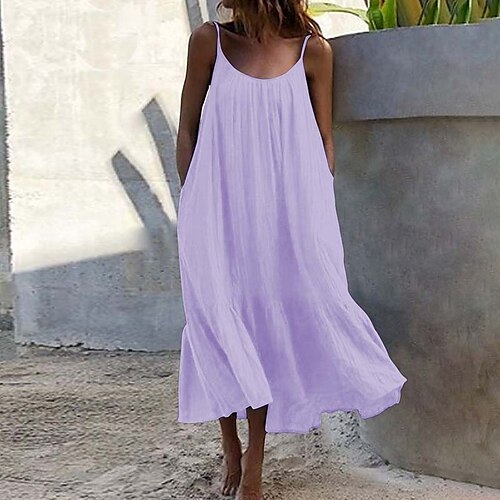 dame solkjole lang kjole maxi kjole ærmeløs ren farve rynket forår sommer rund hals løs pasform s m l xl xxl xxxl 4xl 5xl
dame solkjole lang kjole maxi kjole ærmeløs ren farve rynket forår sommer rund hals løs pasform s m l xl xxl xxxl 4xl 5xl