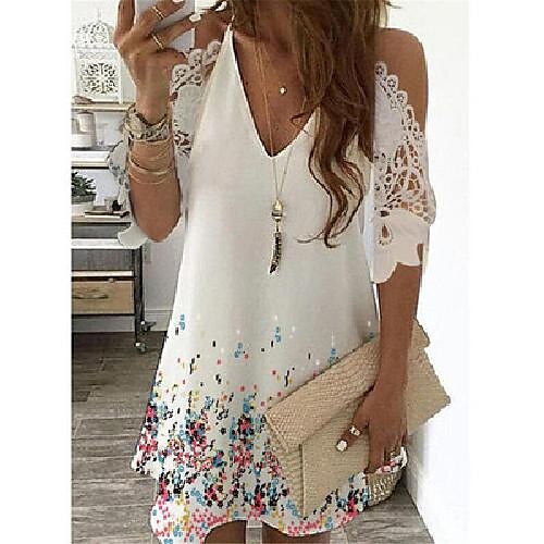 Women's Shift Dress Mini Dress Short Sleeve Spring Summer V Neck S M L XL XXL 3XL 4XL 5XL
Women's Shift Dress Mini Dress Short Sleeve Spring Summer V Neck S M L XL XXL 3XL 4XL 5XL