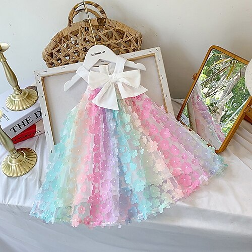Kids Girls' Dress Rainbow Knee-length Dress Bow Sleeveless Basic Dress Summer Rainbow
Kids Girls' Dress Rainbow Knee-length Dress Bow Sleeveless Basic Dress Summer Rainbow