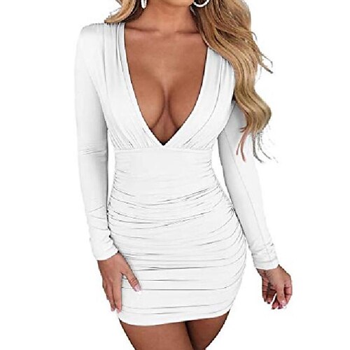 Per donna Vestito tubino Mini abito Nero Bianco Rosso Manica lunga Colore puro Increspato Autunno Inverno A V Informale Vestito invernale Abito autunnale 2022 XS S M L
Per donna Vestito tubino Mini abito Nero Bianco Rosso Manica lunga Colore puro Increspato Autunno Inverno A V Informale Vestito invernale Abito autunnale 2022 XS S M L