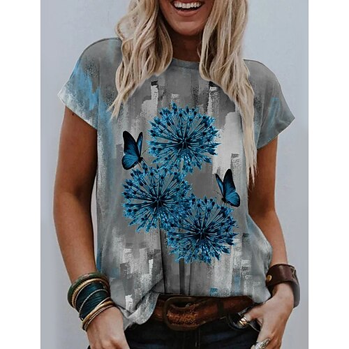 Women's Floral Theme Dandelion Painting T shirt Graphic Dandelion Print Round Neck Basic Tops Blue Red / 3D Print
Women's Floral Theme Dandelion Painting T shirt Graphic Dandelion Print Round Neck Basic Tops Blue Red / 3D Print