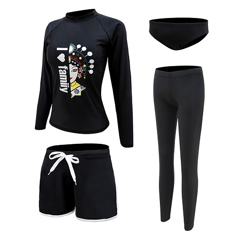 Women's Rashguard Swimsuit Spandex Swimwear Bathing Suit UV Sun Protection UPF50 Breathable Full Body 4-Piece - Swimming Surfing Water Sports Autumn / Fall Spring Summer / Quick Dry / Quick Dry
Women's Rashguard Swimsuit Spandex Swimwear Bathing Suit UV Sun Protection UPF50 Breathable Full Body 4-Piece - Swimming Surfing Water Sports Autumn / Fall Spring Summer / Quick Dry / Quick Dry