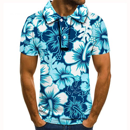 Men's Golf Shirt Short Sleeve Tops Graphic Print Casual Button-Down Floral Collar Blue Street Fashion Cool Casual / Sports
Men's Golf Shirt Short Sleeve Tops Graphic Print Casual Button-Down Floral Collar Blue Street Fashion Cool Casual / Sports