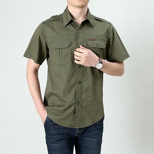 Men's Hiking Shirt / Button Down Shirts Fishing Shirt Military Tactical Shirt Short Sleeve Shirt Top Outdoor Quick Dry Lightweight Breathable Sweat wicking Autumn / Fall Spring Summer Military color
Men's Hiking Shirt / Button Down Shirts Fishing Shirt Military Tactical Shirt Short Sleeve Shirt Top Outdoor Quick Dry Lightweight Breathable Sweat wicking Autumn / Fall Spring Summer Military color