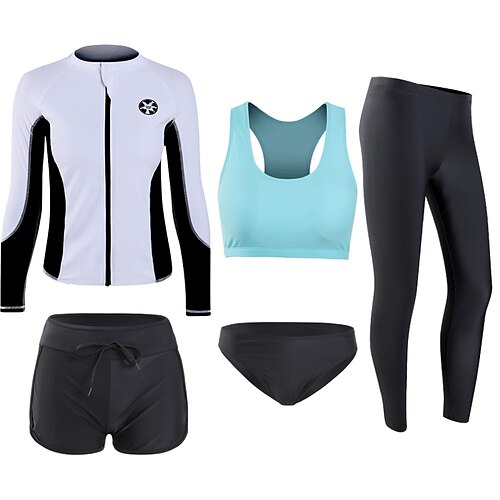 Women's Rashguard Swimsuit Spandex Swimwear Bathing Suit UV Sun Protection UPF50 Breathable Full Body 5-Piece - Swimming Surfing Water Sports Patchwork Autumn / Fall Spring Summer / Quick Dry
Women's Rashguard Swimsuit Spandex Swimwear Bathing Suit UV Sun Protection UPF50 Breathable Full Body 5-Piece - Swimming Surfing Water Sports Patchwork Autumn / Fall Spring Summer / Quick Dry