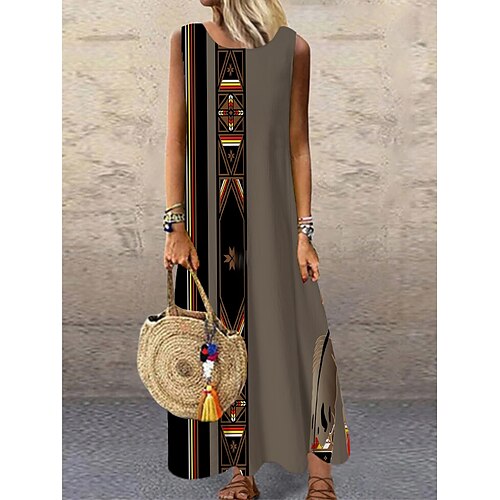 Women's Shift Dress Long Dress Maxi Dress Khaki Sleeveless Color Block Print Spring Summer Crew Neck S M L XL XXL 3XL
Women's Shift Dress Long Dress Maxi Dress Khaki Sleeveless Color Block Print Spring Summer Crew Neck S M L XL XXL 3XL