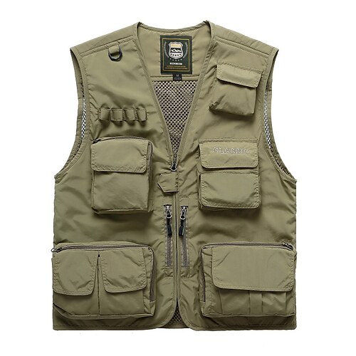 Men's Vest Breathable Quick Dry Outdoor Street Holiday Zipper V Neck Streetwear Chic & Modern Casual Jacket Outerwear Pure Color Pocket Army Green Khaki Dark Navy / Spring / Summer / Sleeveless
Men's Vest Breathable Quick Dry Outdoor Street Holiday Zipper V Neck Streetwear Chic & Modern Casual Jacket Outerwear Pure Color Pocket Army Green Khaki Dark Navy / Spring / Summer / Sleeveless