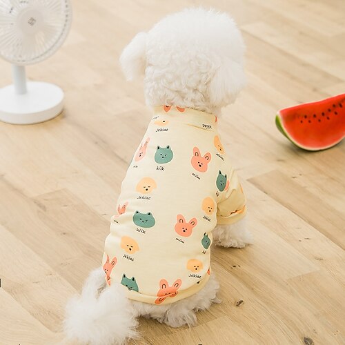 Dog Cat Shirt / T-Shirt Cartoon Basic Adorable Cute Casual / Daily Dog Clothes Puppy Clothes Dog Outfits Breathable Yellow Costume for Girl and Boy Dog Cotton Fabric S M L XL XXL 
Dog Cat Shirt / T-Shirt Cartoon Basic Adorable Cute Casual / Daily Dog Clothes Puppy Clothes Dog Outfits Breathable Yellow Costume for Girl and Boy Dog Cotton Fabric S M L XL XXL