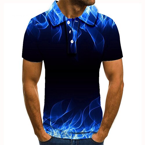 Men's Collar Polo Shirt Golf Shirt Tennis Shirt Graphic Prints Geometry Collar Blue 3D Print Street Casual Short Sleeve Button-Down Clothing Apparel Fashion Cool Casual / Sports
Men's Collar Polo Shirt Golf Shirt Tennis Shirt Graphic Prints Geometry Collar Blue 3D Print Street Casual Short Sleeve Button-Down Clothing Apparel Fashion Cool Casual / Sports
