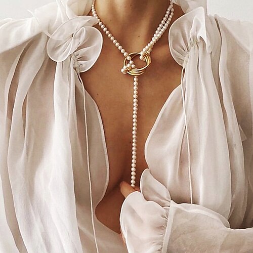 1pc Collar Necklace Long Necklace For Women's Pearl White Party Evening Street Gift Imitation Pearl Alloy Beads Precious / Pearl Necklace
1pc Collar Necklace Long Necklace For Women's Pearl White Party Evening Street Gift Imitation Pearl Alloy Beads Precious / Pearl Necklace