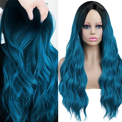 Synthetic Wig Deep Wave Middle Part Wig Medium Length Ombre Blue Synthetic Hair for Women Cosplay Party Fashion Blue
Synthetic Wig Deep Wave Middle Part Wig Medium Length Ombre Blue Synthetic Hair for Women Cosplay Party Fashion Blue