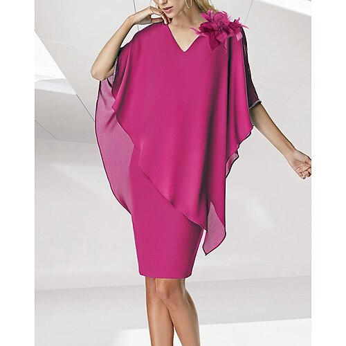 A tubino Abito da cerimonia per signora Elegante A V Al ginocchio Chiffon Senza maniche con Floreale 2023
A tubino Abito da cerimonia per signora Elegante A V Al ginocchio Chiffon Senza maniche con Floreale 2023