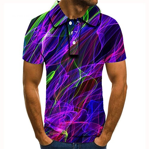 Men's Collar Polo Shirt Golf Shirt Tennis Shirt Graphic Prints Streamer Collar Purple 3D Print Street Casual Short Sleeve Button-Down Clothing Apparel Fashion Cool Casual / Sports
Men's Collar Polo Shirt Golf Shirt Tennis Shirt Graphic Prints Streamer Collar Purple 3D Print Street Casual Short Sleeve Button-Down Clothing Apparel Fashion Cool Casual / Sports