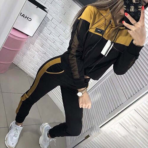 Dame Sweatshirt Træningsdragt Buksesæt Joggingbukser Basale Lyserød Gul Sport & Udendørs Afslappet Farveblok Snørelukning Rund hals S M L XL
Dame Sweatshirt Træningsdragt Buksesæt Joggingbukser Basale Lyserød Gul Sport & Udendørs Afslappet Farveblok Snørelukning Rund hals S M L XL