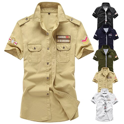 Men's Hiking Shirt / Button Down Shirts Tactical Military Shirt Short Sleeve Sweatshirt Top Outdoor Breathable Quick Dry Lightweight Sweat wicking Summer ArmyGreen White Black Running
Men's Hiking Shirt / Button Down Shirts Tactical Military Shirt Short Sleeve Sweatshirt Top Outdoor Breathable Quick Dry Lightweight Sweat wicking Summer ArmyGreen White Black Running