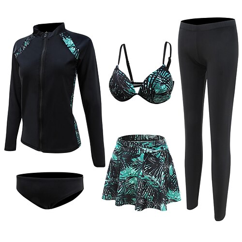 Women's Rashguard Swimsuit Spandex Swimwear Bathing Suit UV Sun Protection UPF50 Breathable Full Body 5-Piece - Swimming Surfing Water Sports Floral / Botanical Autumn / Fall Spring Summer
Women's Rashguard Swimsuit Spandex Swimwear Bathing Suit UV Sun Protection UPF50 Breathable Full Body 5-Piece - Swimming Surfing Water Sports Floral / Botanical Autumn / Fall Spring Summer
