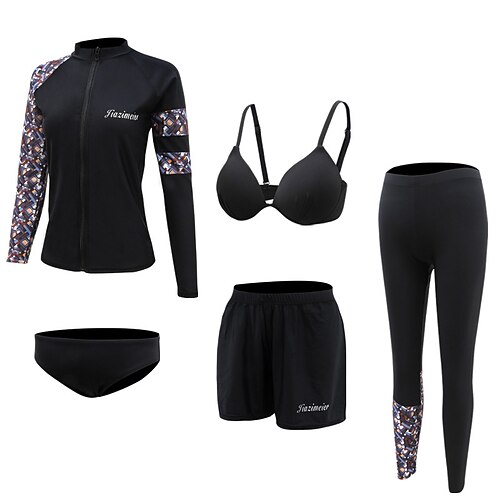 Women's Rashguard Swimsuit Spandex Swimwear Bathing Suit UV Sun Protection UPF50 Breathable Full Body 5-Piece - Swimming Surfing Water Sports Patchwork Autumn / Fall Spring Summer / Quick Dry
Women's Rashguard Swimsuit Spandex Swimwear Bathing Suit UV Sun Protection UPF50 Breathable Full Body 5-Piece - Swimming Surfing Water Sports Patchwork Autumn / Fall Spring Summer / Quick Dry