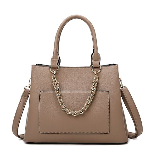Women's Top Handle Bag PU Leather Zipper Solid Color Office & Career Wine Black Blue Pink
Women's Top Handle Bag PU Leather Zipper Solid Color Office & Career Wine Black Blue Pink