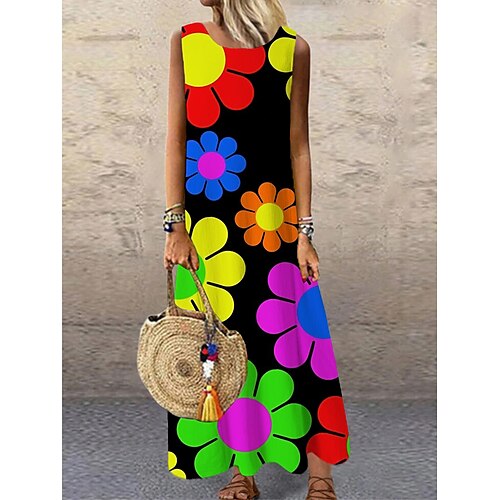Women's Shift Dress Long Dress Maxi Dress Black Rainbow Sleeveless Floral Print Spring Summer Crew Neck S M L XL XXL 3XL
Women's Shift Dress Long Dress Maxi Dress Black Rainbow Sleeveless Floral Print Spring Summer Crew Neck S M L XL XXL 3XL