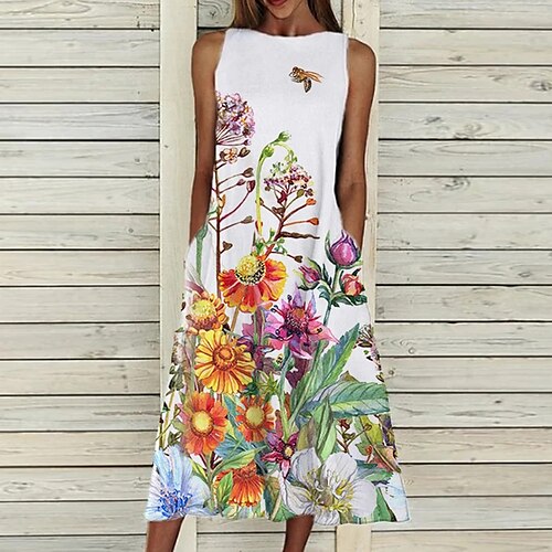 Women's Casual Dress Midi Dress 1 2 3 Sleeveless Floral Cold Shoulder Spring Summer Crew Neck S M L XL XXL
Women's Casual Dress Midi Dress 1 2 3 Sleeveless Floral Cold Shoulder Spring Summer Crew Neck S M L XL XXL