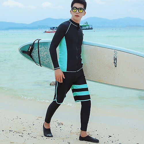 Men's Rashguard Swimsuit Spandex Swimwear Bathing Suit UV Sun Protection UPF50 Breathable Long Sleeve 3-Piece - Swimming Surfing Water Sports Patchwork Autumn / Fall Spring Summer / Quick Dry
Men's Rashguard Swimsuit Spandex Swimwear Bathing Suit UV Sun Protection UPF50 Breathable Long Sleeve 3-Piece - Swimming Surfing Water Sports Patchwork Autumn / Fall Spring Summer / Quick Dry