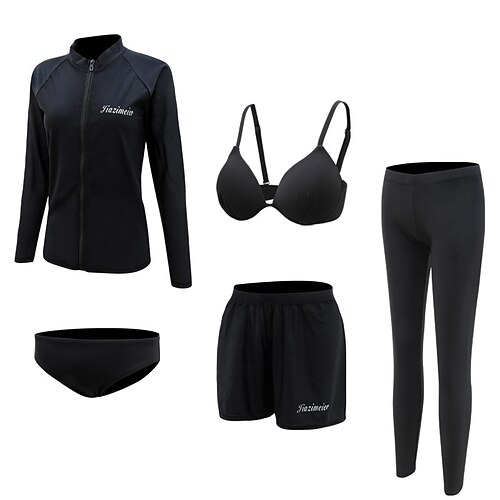 Women's Rashguard Swimsuit Spandex Swimwear Bathing Suit UV Sun Protection UPF50 Breathable Full Body 5-Piece - Swimming Surfing Water Sports Solid Colored Autumn / Fall Spring Summer / Quick Dry
Women's Rashguard Swimsuit Spandex Swimwear Bathing Suit UV Sun Protection UPF50 Breathable Full Body 5-Piece - Swimming Surfing Water Sports Solid Colored Autumn / Fall Spring Summer / Quick Dry