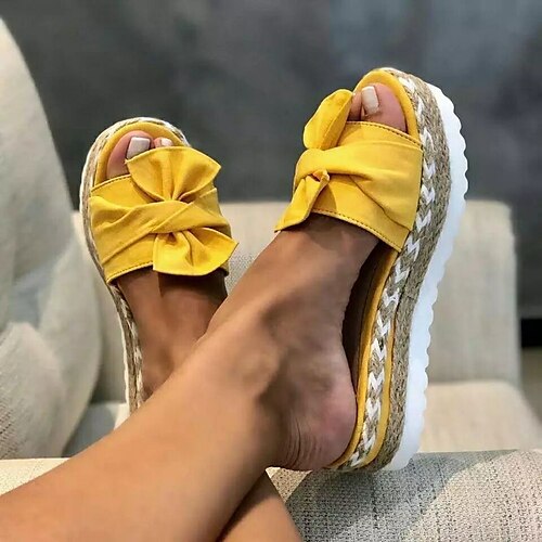 Women's Sandals Espadrilles Platform Sandals Straw Sandals Bowknot Flat Heel Round Toe PU Loafer Solid Colored Dark Brown White Black
Women's Sandals Espadrilles Platform Sandals Straw Sandals Bowknot Flat Heel Round Toe PU Loafer Solid Colored Dark Brown White Black