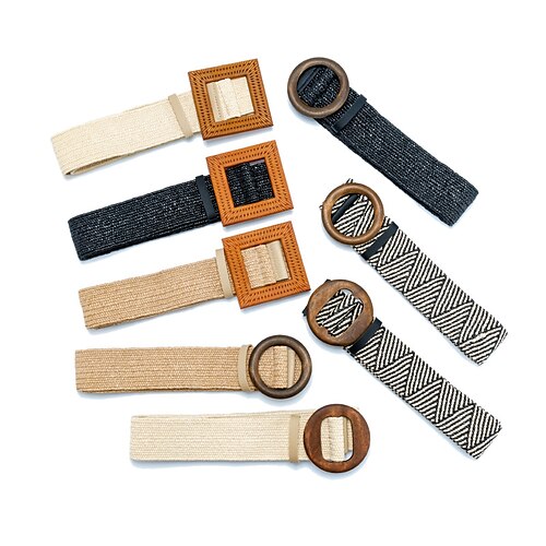 Women's Belt Dacron Square button beige Flat button beige Flat buckle stripes Square buckle black Round button apricot Waist Belt Dailywear Summer Stripe / Spring / Fall
Women's Belt Dacron Square button beige Flat button beige Flat buckle stripes Square buckle black Round button apricot Waist Belt Dailywear Summer Stripe / Spring / Fall