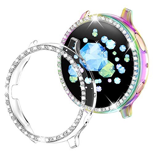 Smart watch Case 2 pack compatible with samsung active 2 watch case 40mm, pc plating protective frame hd screen protector with crystal diamonds for galaxy watch active 2 case 40mm clear/colorful
Smart watch Case 2 pack compatible with samsung active 2 watch case 40mm, pc plating protective frame hd screen protector with crystal diamonds for galaxy watch active 2 case 40mm clear/colorful