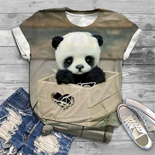 Per donna Taglia grossa Top maglietta Pop art Panda Stampa Manica corta Girocollo Essenziale Giornaliero Per eventi Jersey di cotone spandex Primavera Estate Marrone / Plus Size / Plus Size
Per donna Taglia grossa Top maglietta Pop art Panda Stampa Manica corta Girocollo Essenziale Giornaliero Per eventi Jersey di cotone spandex Primavera Estate Marrone / Plus Size / Plus Size