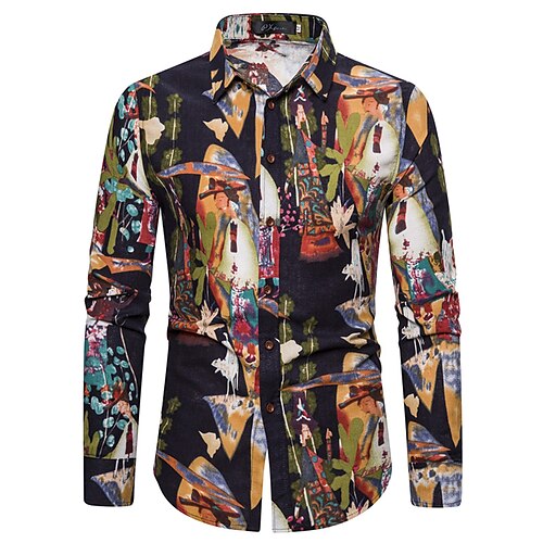 Men's Shirt Graphic Shirt Graphic Prints Classic Collar Yellow Print Street Casual Long Sleeve Print Clothing Apparel Fashion Designer / Slim
Men's Shirt Graphic Shirt Graphic Prints Classic Collar Yellow Print Street Casual Long Sleeve Print Clothing Apparel Fashion Designer / Slim