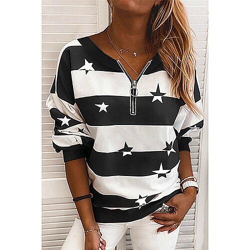 Women's Blouse Shirt Henley Shirt Blue Yellow Royal Blue Animal Star Print Long Sleeve Casual Daily Casual V Neck Regular Loose Fit 3D Printed S
Women's Blouse Shirt Henley Shirt Blue Yellow Royal Blue Animal Star Print Long Sleeve Casual Daily Casual V Neck Regular Loose Fit 3D Printed S