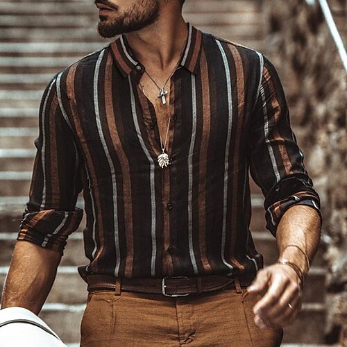 Homme Chemise Chemise boutonnée Chemise décontractée Rouge Marron Gris manche longue Rayé Col rabattu Casual du quotidien Bouton bas Vêtement Tenue Coton Mode Décontractées Respirable Confortable
Homme Chemise Chemise boutonnée Chemise décontractée Rouge Marron Gris manche longue Rayé Col rabattu Casual du quotidien Bouton bas Vêtement Tenue Coton Mode Décontractées Respirable Confortable