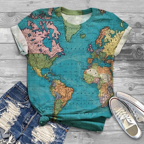Dame Pluss størrelse Topper T skjorte Grafisk Trykt mønster Kortermet Crewneck Grunnleggende Daglig Ferie Bomullsspandexjersey Vår Sommer Blå / Store størrelser / Store størrelser
Dame Pluss størrelse Topper T skjorte Grafisk Trykt mønster Kortermet Crewneck Grunnleggende Daglig Ferie Bomullsspandexjersey Vår Sommer Blå / Store størrelser / Store størrelser