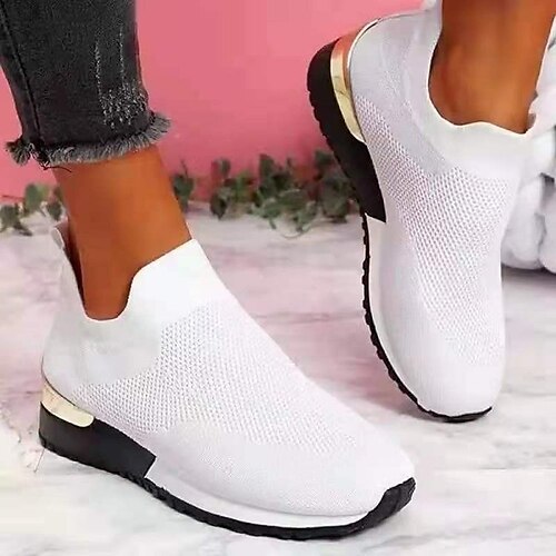 Women's Trainers Athletic Shoes Sneakers Plus Size Flyknit Shoes White Shoes Wedge Heel Round Toe Walking Shoes Mesh Loafer Solid Colored Black Red Gray
Women's Trainers Athletic Shoes Sneakers Plus Size Flyknit Shoes White Shoes Wedge Heel Round Toe Walking Shoes Mesh Loafer Solid Colored Black Red Gray