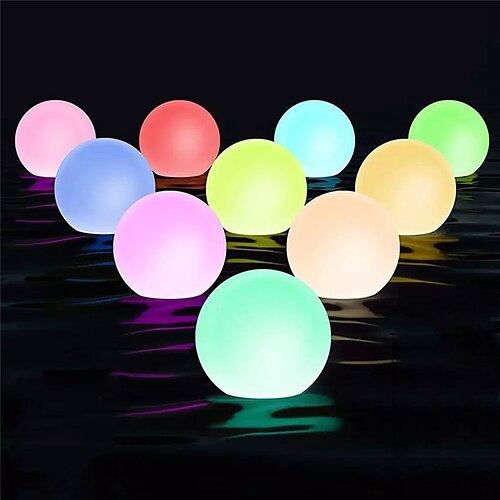 

Outdoor Light 1X 2X 6X IP68 Waterproof RGB LED For Swimming Pool Floating Ball Lamp RGB Home Garden KTV Bar Wedding Party Decorative Holiday Summer Lighting