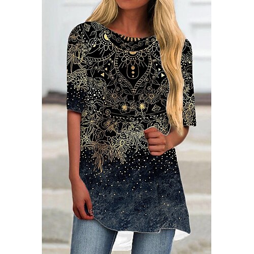 Per donna Abito a T shirt Mini abito corto Nero Mezza manica Floreale Stampa Stampa Primavera Estate Rotonda Informale 2022 S M L XL XXL 3XL
Per donna Abito a T shirt Mini abito corto Nero Mezza manica Floreale Stampa Stampa Primavera Estate Rotonda Informale 2022 S M L XL XXL 3XL