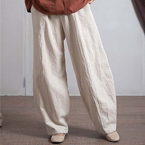 Women's Plus Size Pants Wide Leg Pocket Solid Color Basic Date Vacation Mid Waist Long Fall Spring White One-Size
Women's Plus Size Pants Wide Leg Pocket Solid Color Basic Date Vacation Mid Waist Long Fall Spring White One-Size