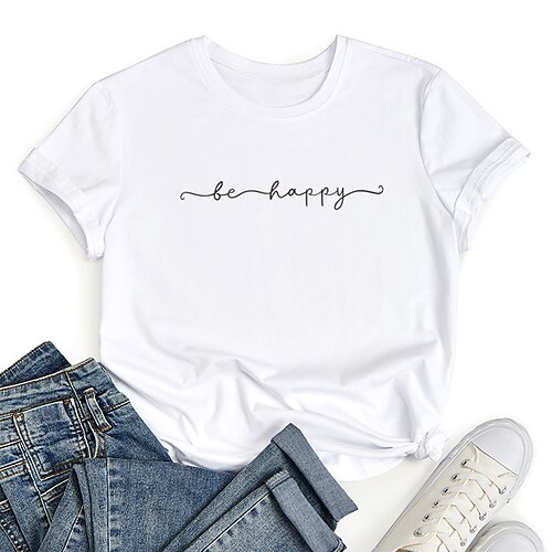 Women's T shirt Tee Pink Yellow Wine Letter Print Short Sleeve Daily Weekend Basic Round Neck Regular S
Women's T shirt Tee Pink Yellow Wine Letter Print Short Sleeve Daily Weekend Basic Round Neck Regular S