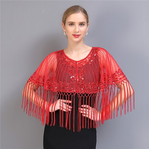 The Great Gatsby Vintage 1920s The Great Gatsby Party Costume Masquerade Women's Sequins Tassel Fringe Costume Vintage Cosplay Party Prom Shawl / Tulle
The Great Gatsby Vintage 1920s The Great Gatsby Party Costume Masquerade Women's Sequins Tassel Fringe Costume Vintage Cosplay Party Prom Shawl / Tulle