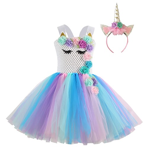 Kids Girls' Dress Unicorn Tulle Dress Above Knee Dress Mesh Tulle Sleeveless Princess Dress 3-12 Years Fall Rainbow
Kids Girls' Dress Unicorn Tulle Dress Above Knee Dress Mesh Tulle Sleeveless Princess Dress 3-12 Years Fall Rainbow