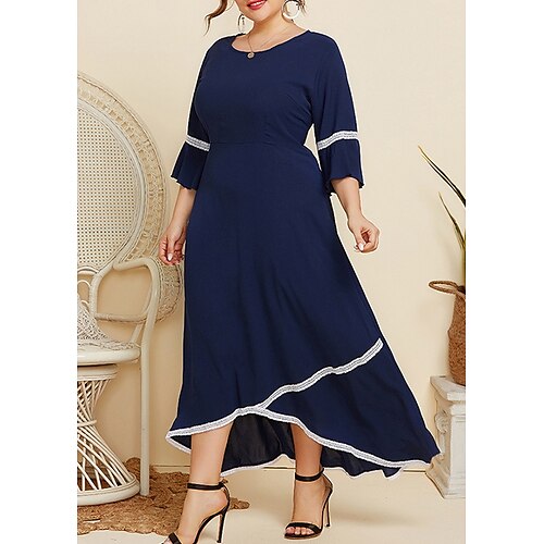 Women's Plus Size Holiday Dress Solid Color V Neck Lace Long Sleeve Spring Fall Work Casual Maxi long Dress Work Dress
Women's Plus Size Holiday Dress Solid Color V Neck Lace Long Sleeve Spring Fall Work Casual Maxi long Dress Work Dress