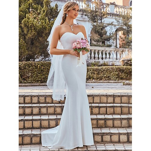 Mermaid / Trumpet Wedding Dresses V Neck Floor Length Chiffon Sleeveless Romantic with Pleats 2022
Mermaid / Trumpet Wedding Dresses V Neck Floor Length Chiffon Sleeveless Romantic with Pleats 2022