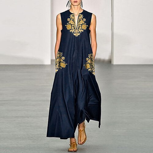 Women's Shift Dress Long Dress Maxi Dress Black Red Wine Navy Blue Sleeveless Geometric Print Spring Summer V Neck Classic 2022 S M L XL 2XL 3XL 4XL 5XL
Women's Shift Dress Long Dress Maxi Dress Black Red Wine Navy Blue Sleeveless Geometric Print Spring Summer V Neck Classic 2022 S M L XL 2XL 3XL 4XL 5XL